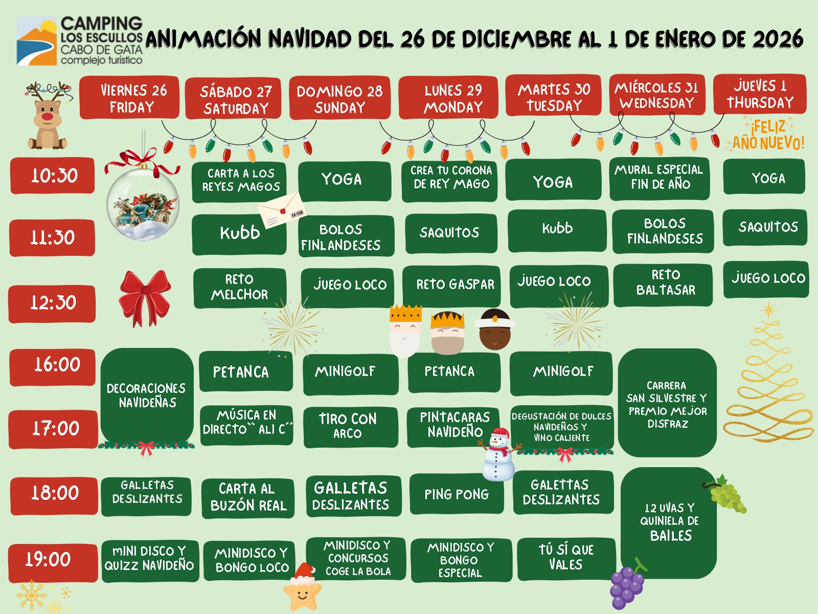Animación Navidad del 26 de diciembre al 1 de enero de 2026