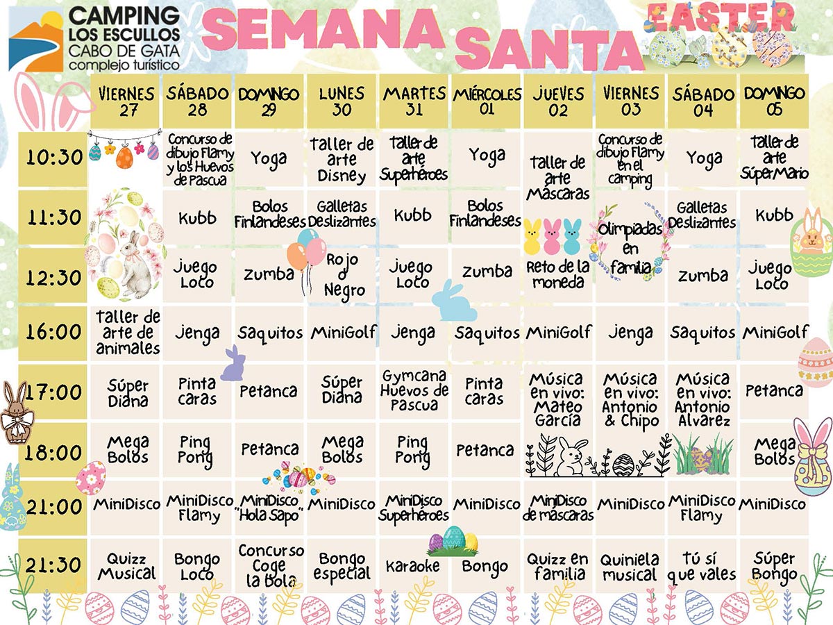 Planing semana santa 2026