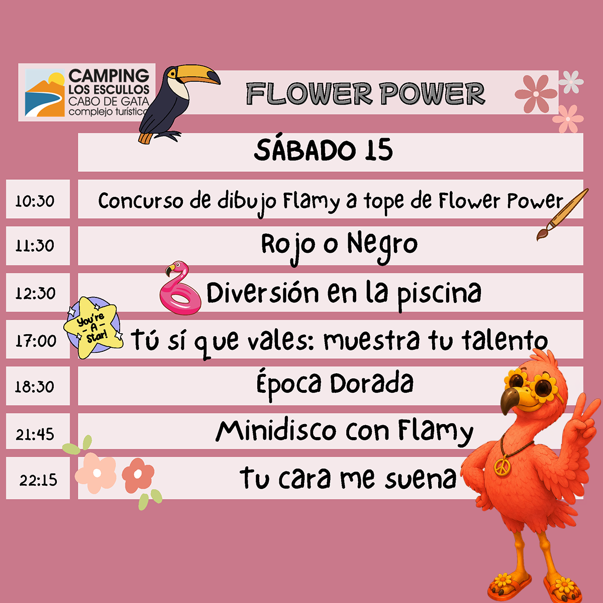 Fiesta temática en Camping Los Escullos Almería Andalucía