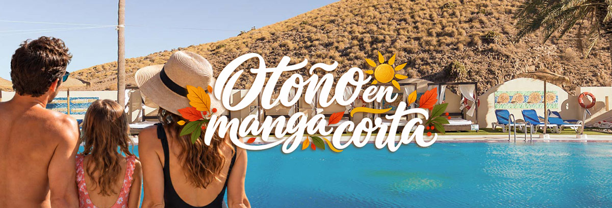 Imagen eslogan octubre Otoño en manga corta en Camping Los Escullos